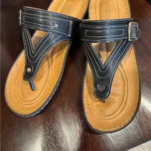 Elegant Black and Tan Women's Sandals